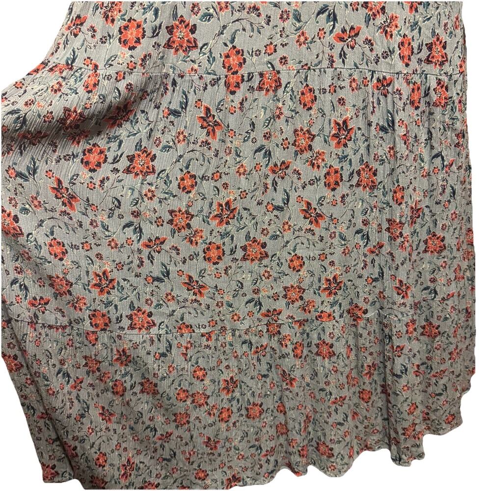 Easel Dress Large Womens Tiered Crinkle Maxi Cottagecore Boho Lavendar Grayish - Picture 3 of 11